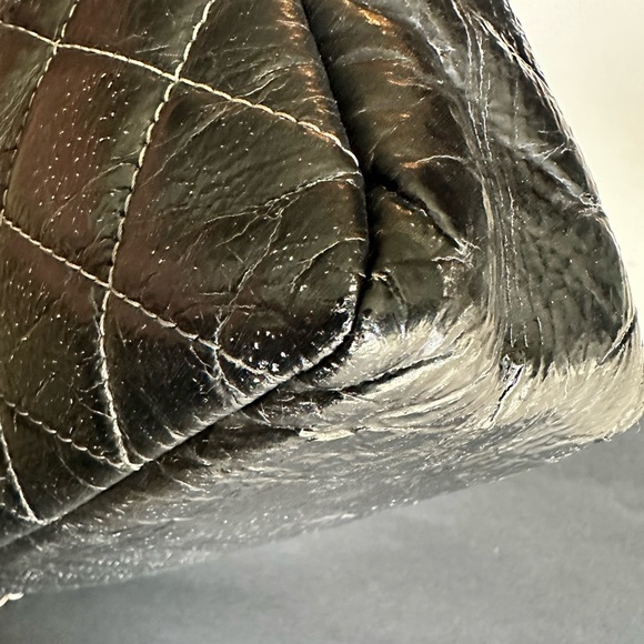 [SOLD] Chanel Vinyl Quilted Jumbo Melrose Degrade Flap Bag - Picture 7 of 16